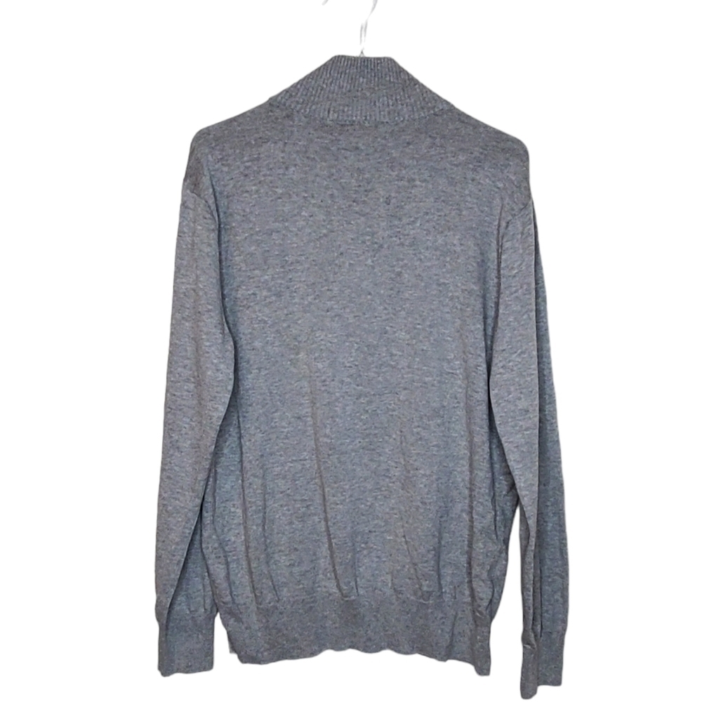 J Crew Men's Half-zip Cotton Sweater, Gray Pullover Business Casual Sweater Sz M - Picture 4 of 7